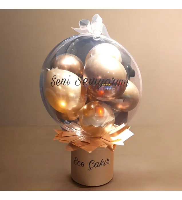 Kişiye Özel Seni Seviyorum Hediye Balon Kutusu