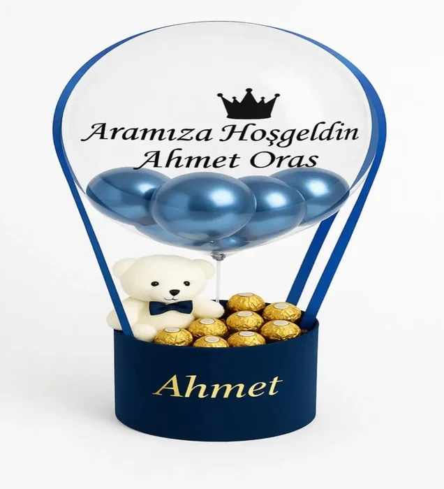Aramıza Hoşgeldin Erkek Bebek Balon Kutusu