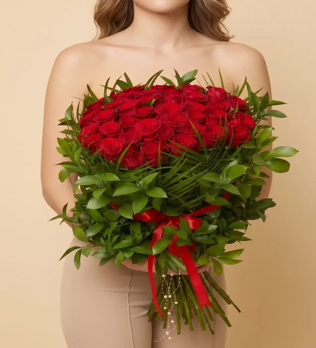 Royal Romance: Premium Kırmızı Gül ve İnci Detaylı Evlilik Teklifi Çiçeği
