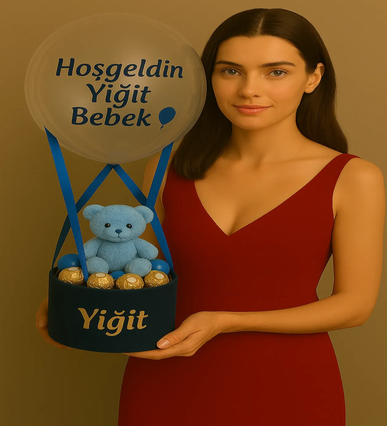 Hoşgeldin Yiğit Bebek  Balon Kutusu