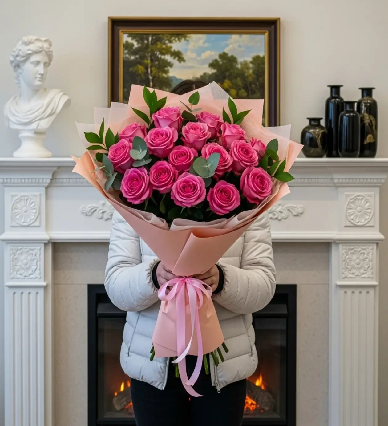 Romantik Dokunuş: Athena Pembe Gül Buketi