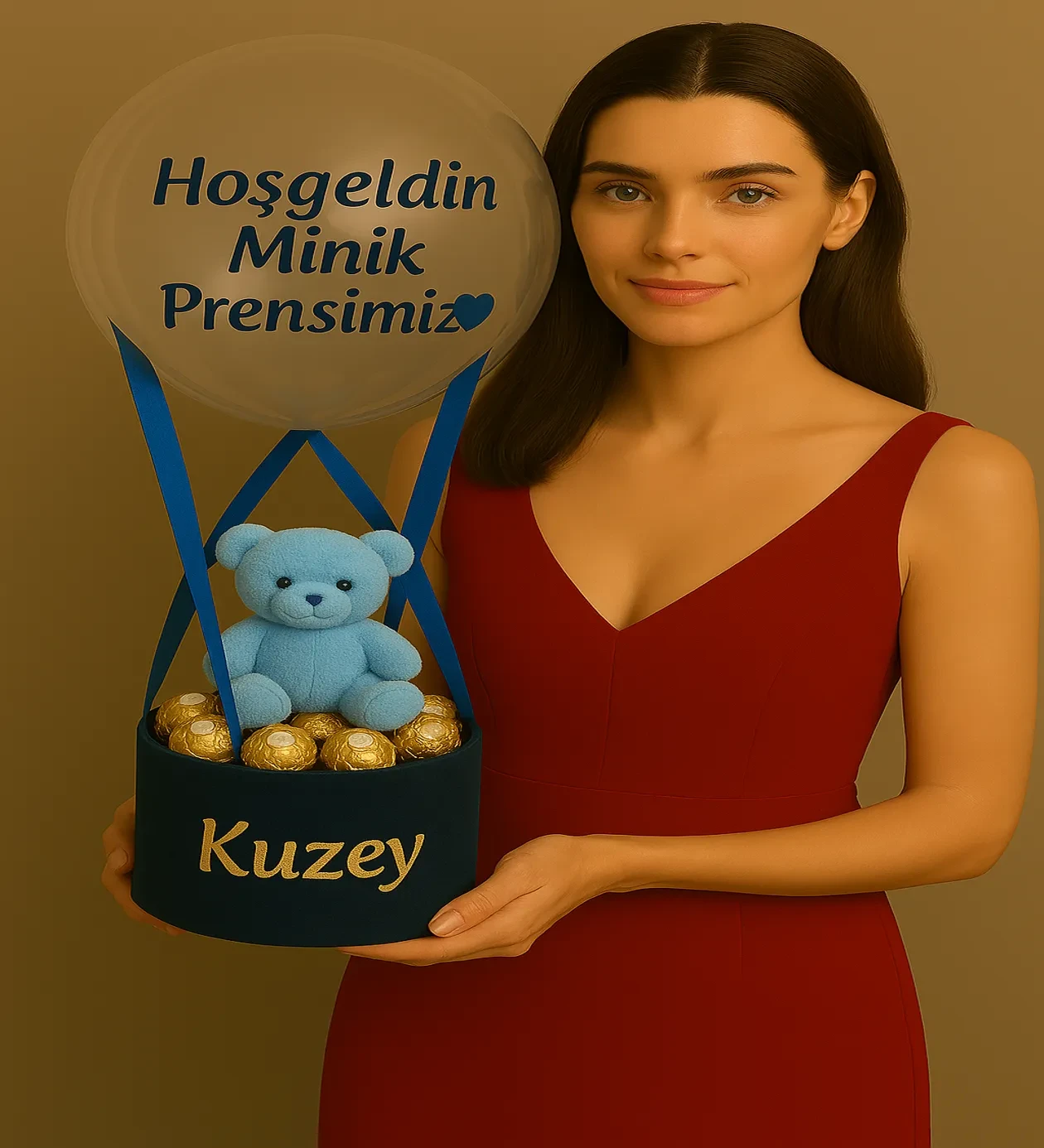 Hoşgeldin Minik Prens Erkek Bebek Balon Kutusu