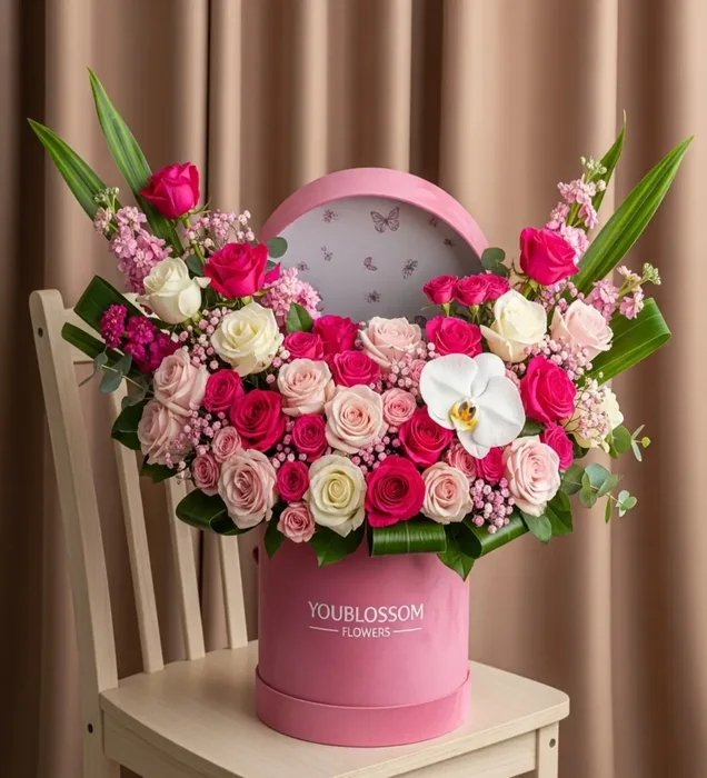 Butterfly Effect – Rose & Orchid Premium Boxed Arrangement