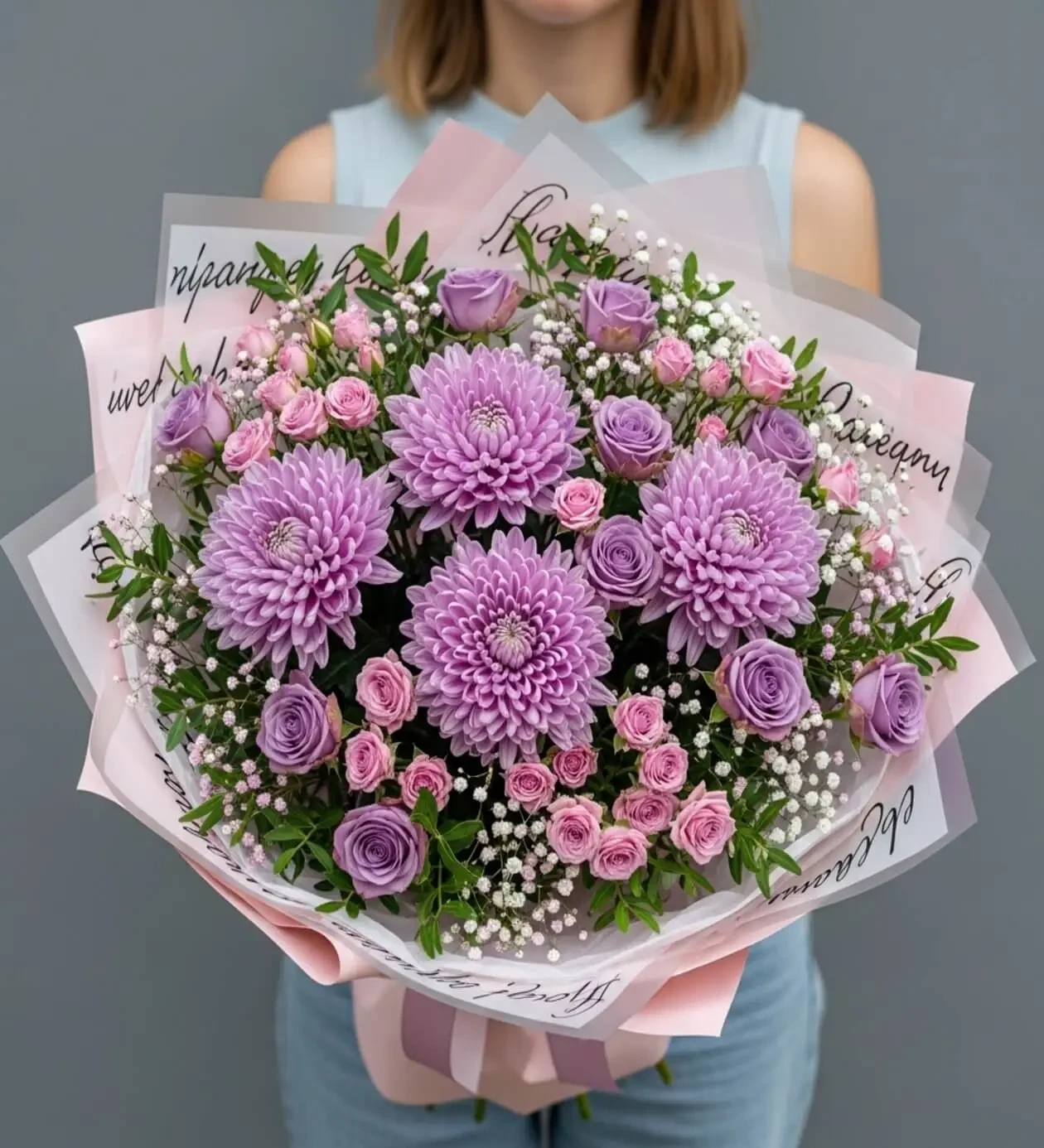 Lavender Spring Mor Anastasia ve Gül Buketi