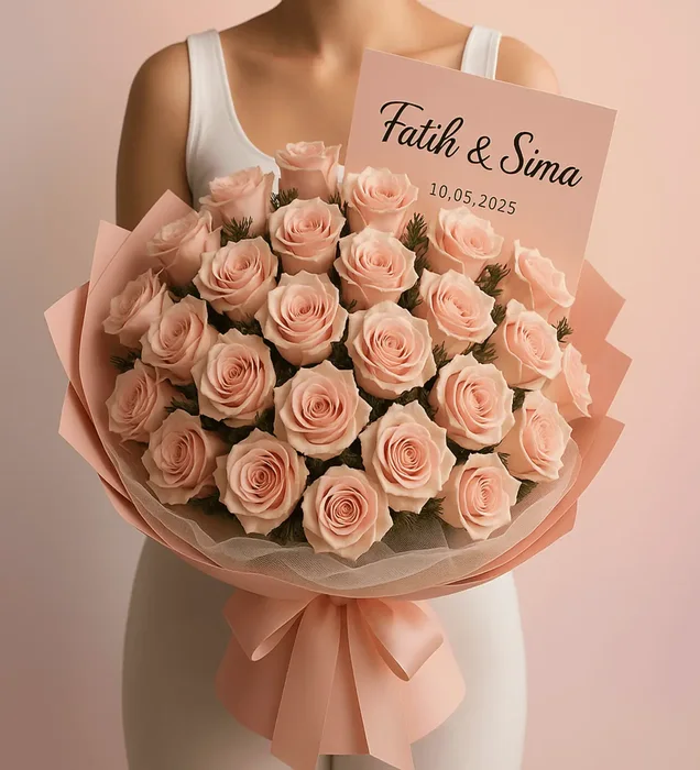 Romantic Bliss Pink Rose Bouquet