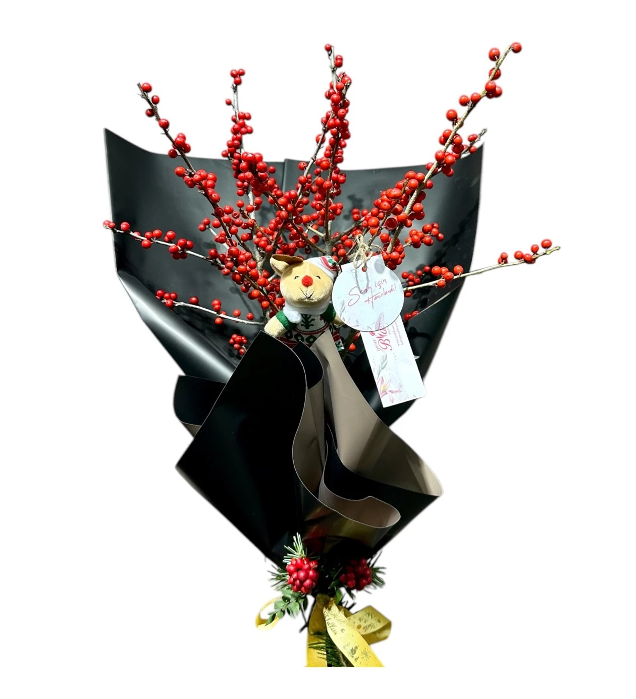 Christmas Bliss Yılbaşı Deluxe Ilex Buketi