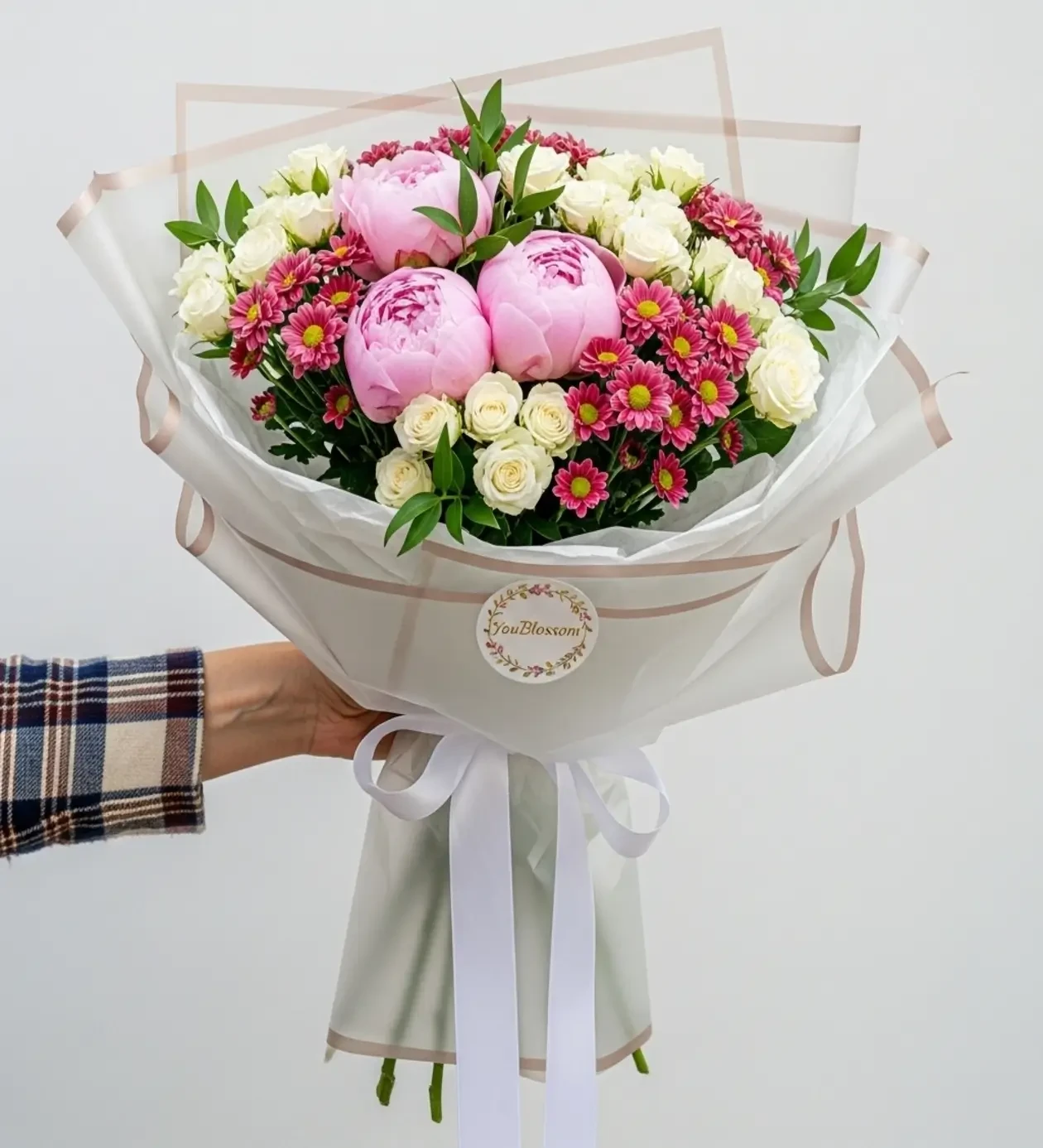 Sweet Romance Premium Şakayık ve Gül Buketi
