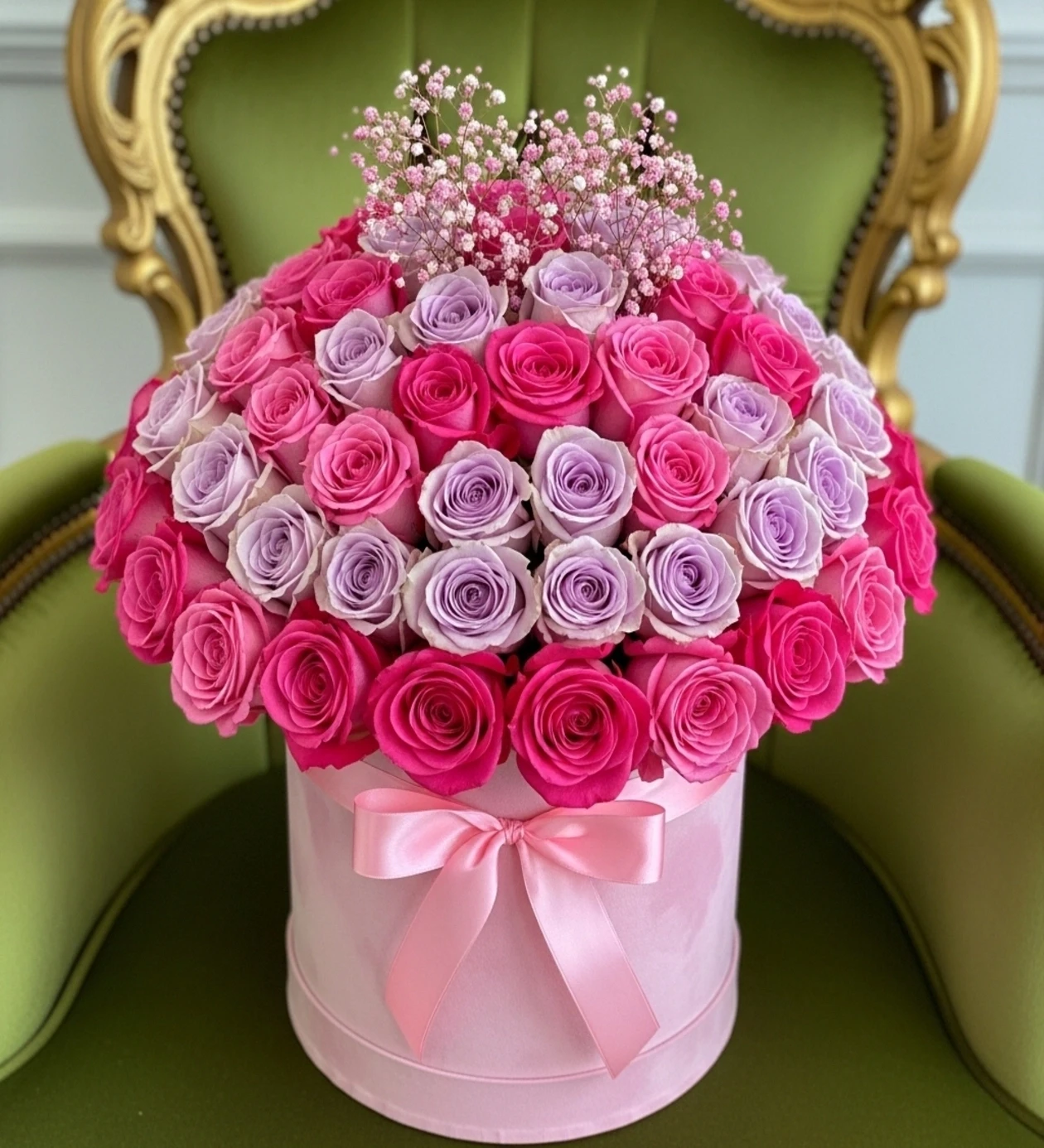 Pink Fairytale: Lüks Kutuda Pembe Gül Aranjmanı