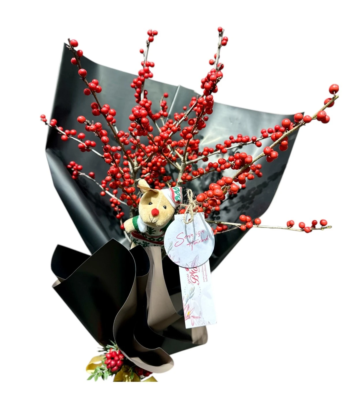 Christmas Bliss Yılbaşı Deluxe Ilex Buketi