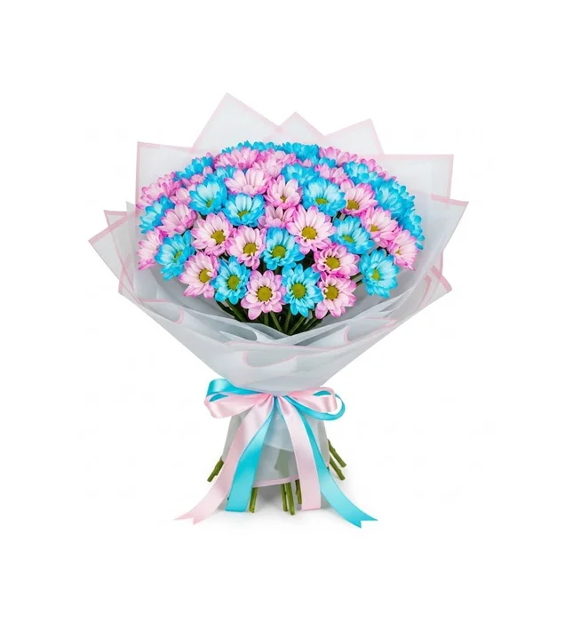 Rainbow Joy: Colorful Daisy Bouquet