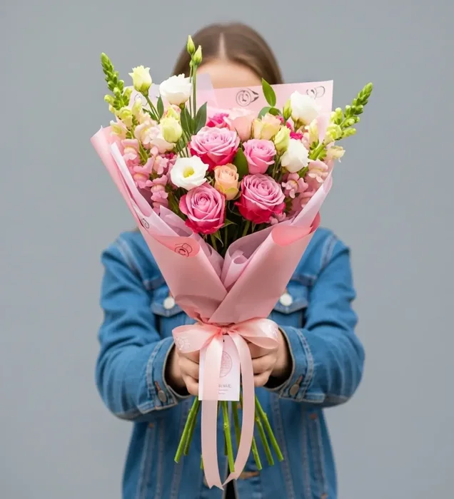Sweet Touch Pembe Güller ve Lisianthus Buketi