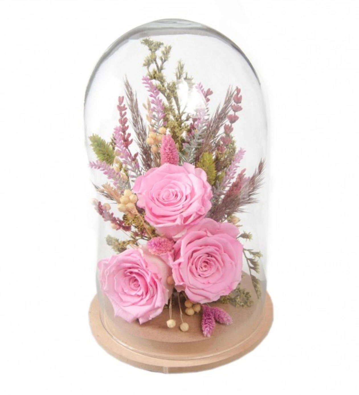Deluxe Solmayan Pembe Gül Tasarımı