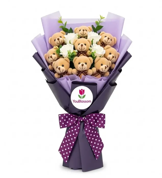 Love Wrapped in Teddy Bears Ayıcık Buketi