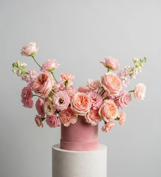 Blush Pink Love: Gül & Lisyanthus Premium Aranjman