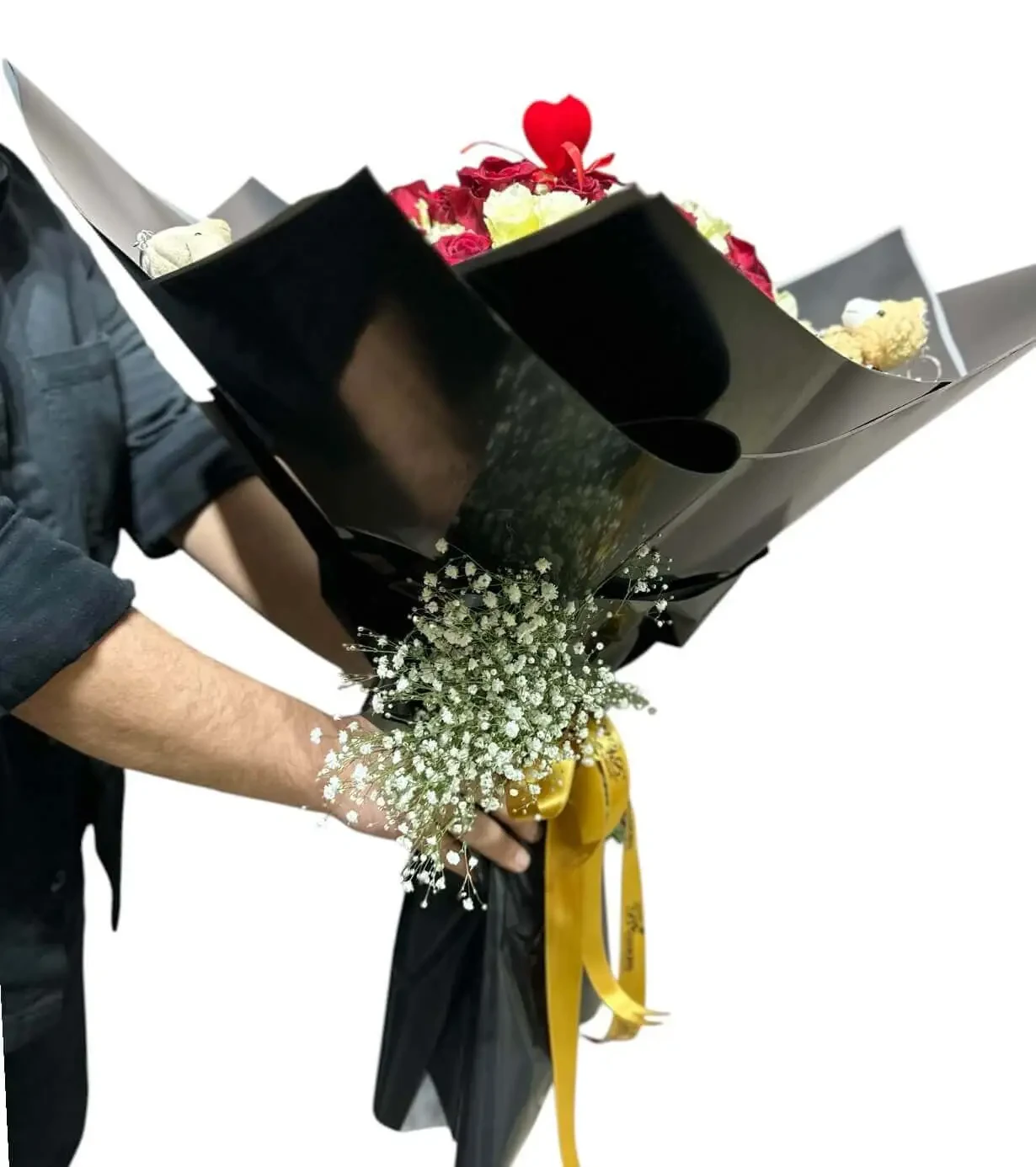 101 Kırmızı ve Beyaz Exclusive Gül Buketi