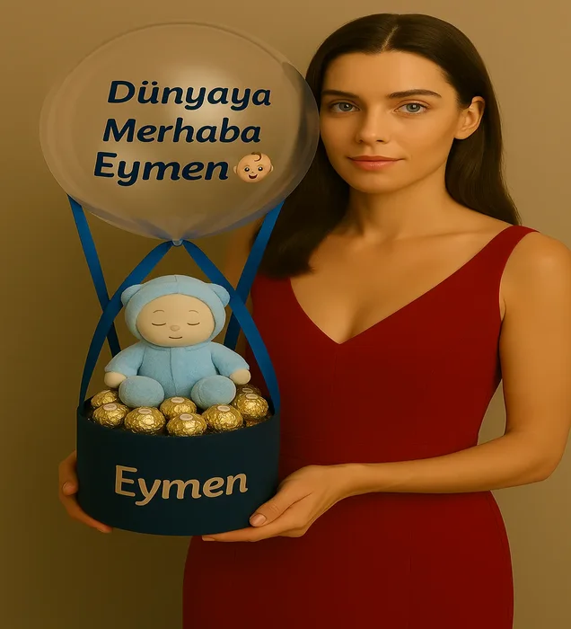 Dünyaya Merhaba Erkek Bebek Balon Kutusu