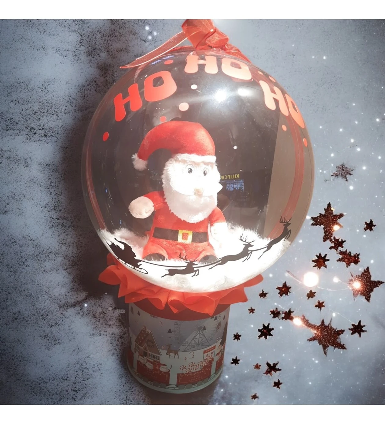 Yeni Yıl Noel Baba Hediyesi Balon Kutusu