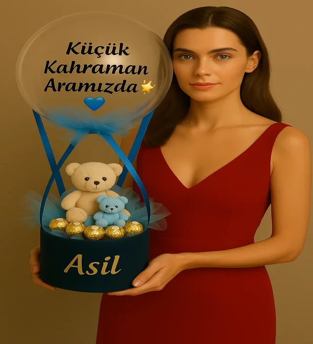 Küçük Kahraman Erkek Bebek Balon Kutusu