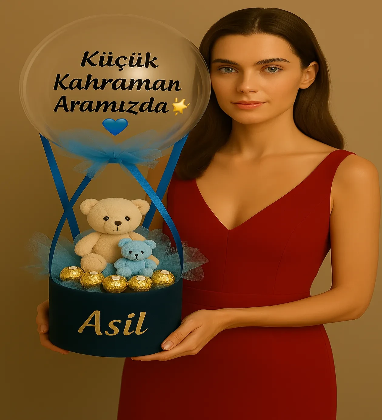 Küçük Kahraman Erkek Bebek Balon Kutusu