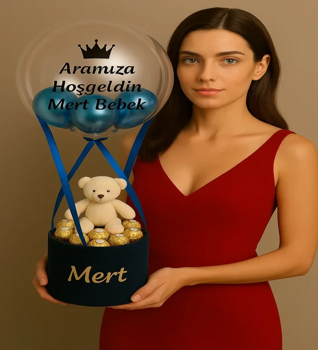 Erkek Bebeğe Balon Kutusu
