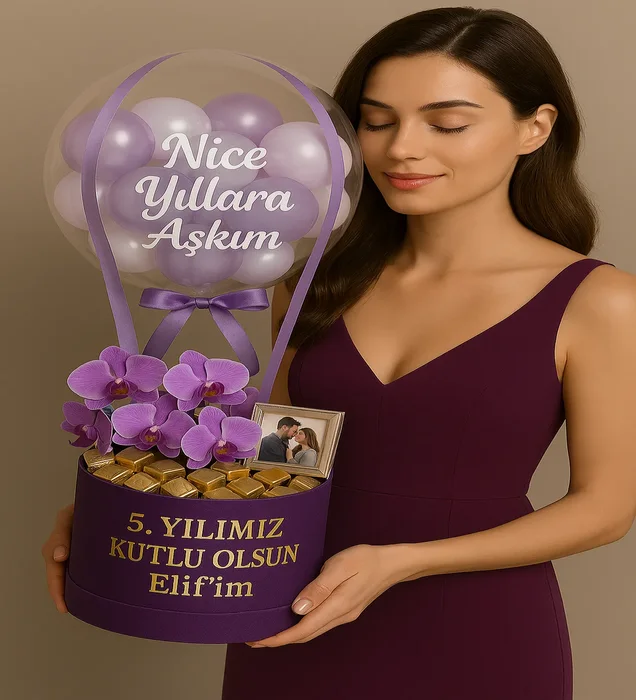 Romantik Evlilik Yıl Dönümü Balon Kutusu