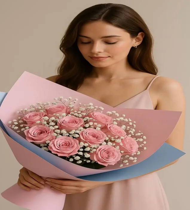 Zarif Pembe Gül Buketi