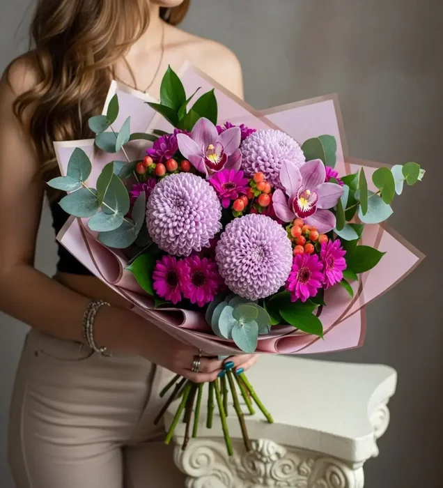 Doğum Günü Hediyesi Lavender Orchid Buketi