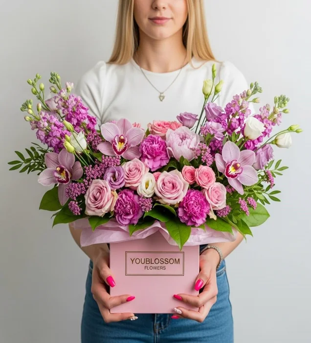 Blooming Elegance Box Lüks Orkide & Gül Aranjmanı