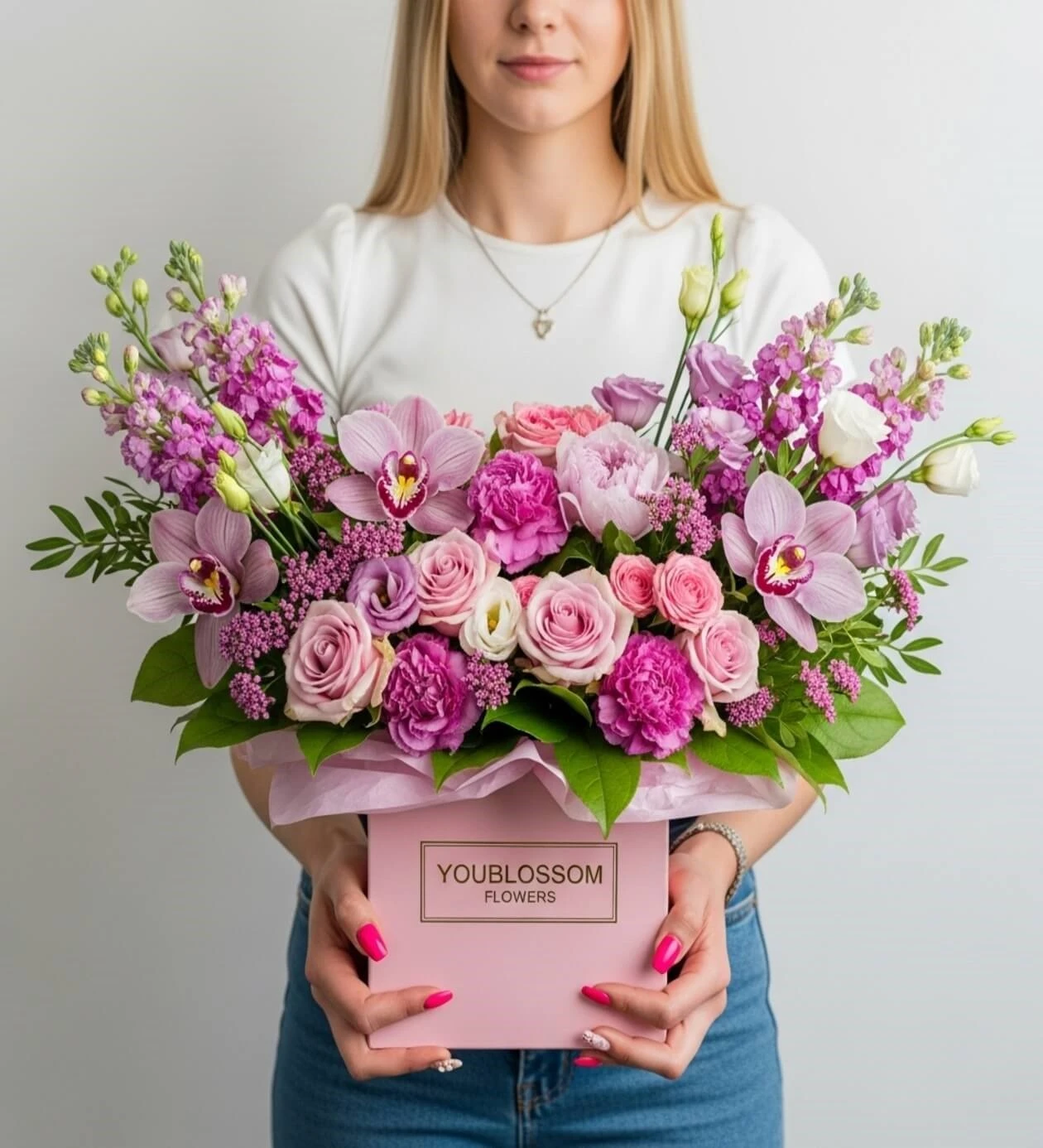 Blooming Elegance Box Lüks Orkide & Gül Aranjmanı