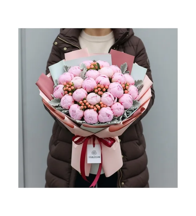 Premium Pembe Şakayık Buketi