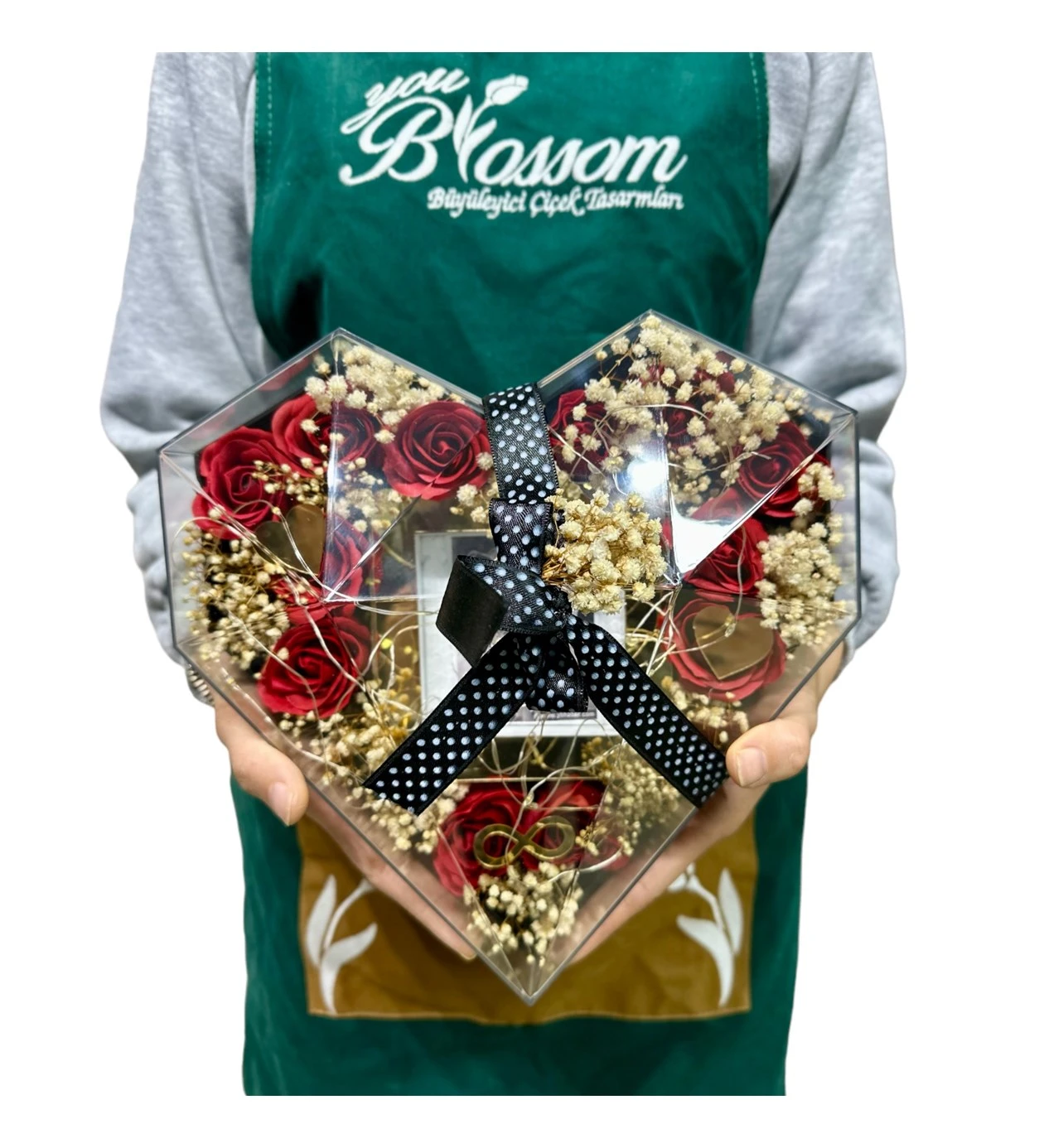 Işıklı Yapay Kırmızı Gül Aranjmanı