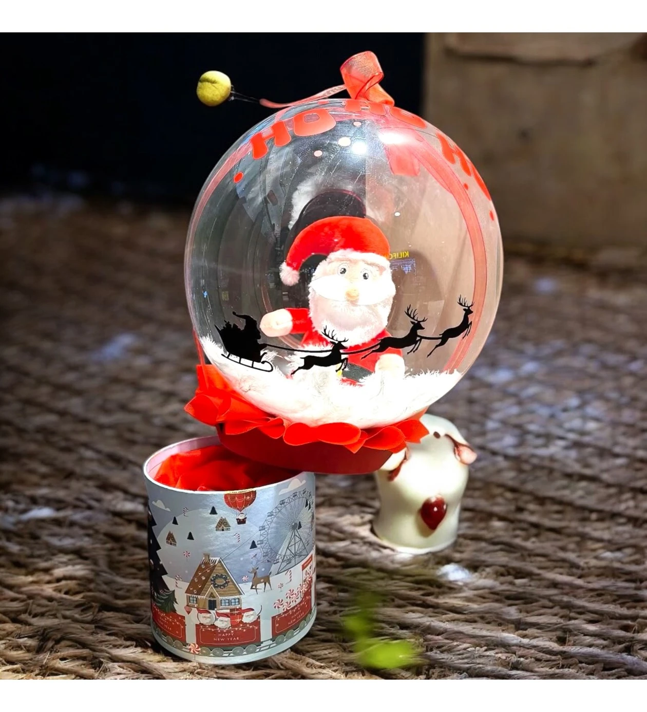 Yeni Yıl Noel Baba Hediyesi Balon Kutusu