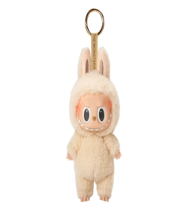 Labubu Tatlı Canavarı Anahtarlık – Pop Mart The Monsters Krem Peluş Figür