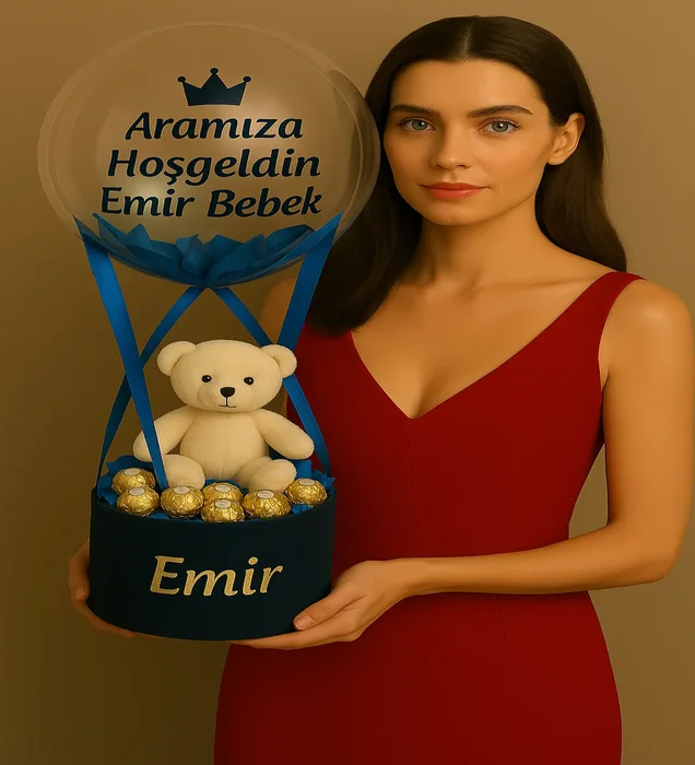 Hoşgeldin Erkek Bebek Balon Kutusu