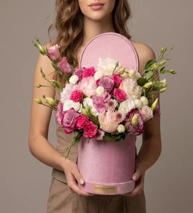 Signature Pink: Pembe Kadife Kutuda Şakayık ve Gül Tasarımı