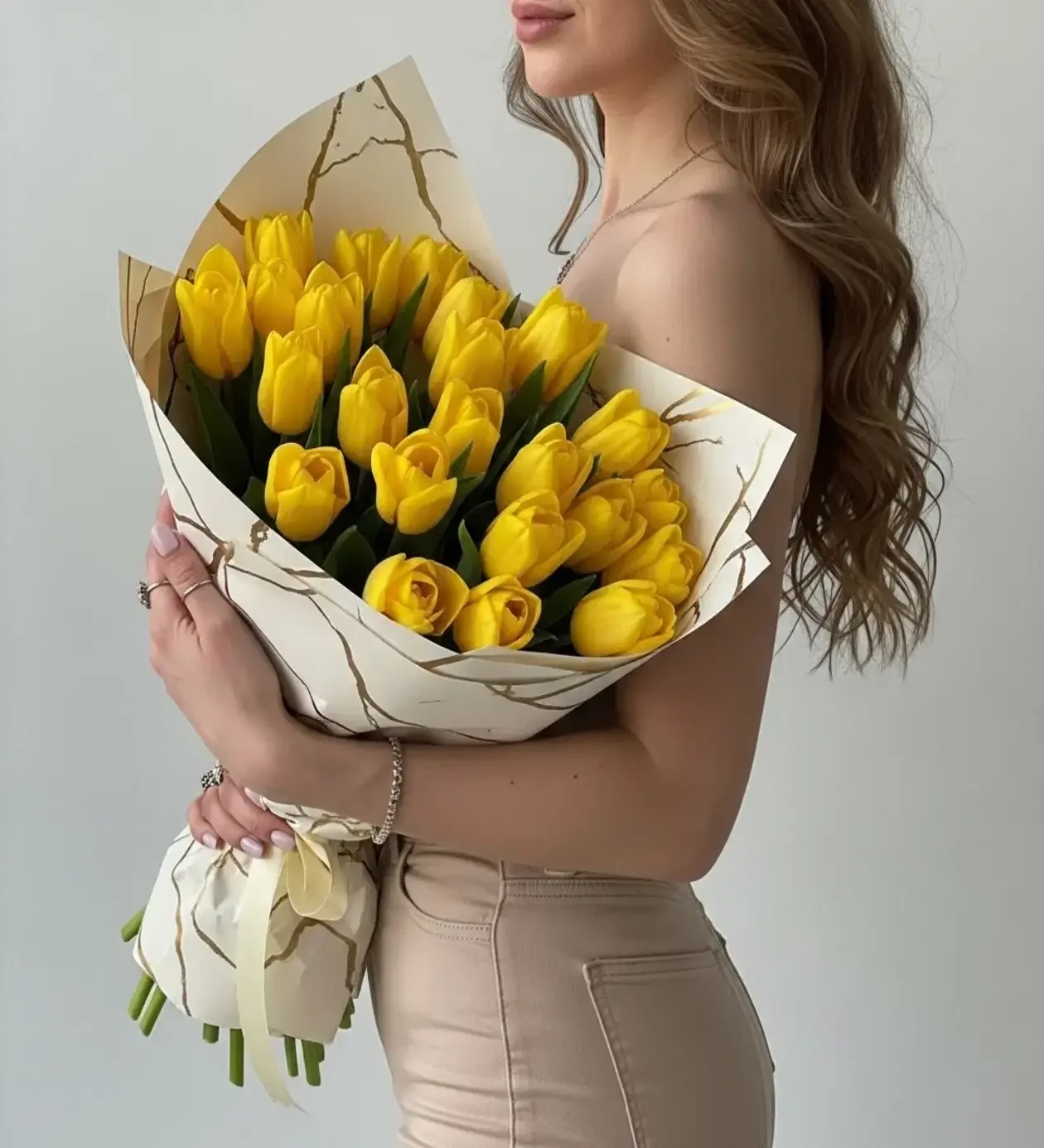 Smile of the Sun: 25 Yellow Tulip Bouquet
