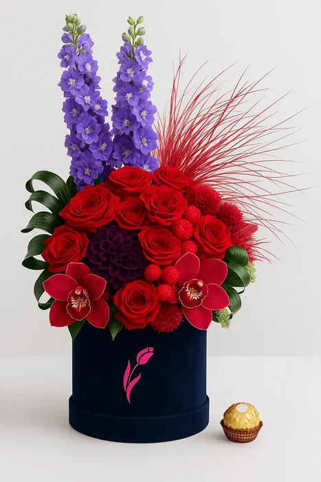Romantic Bloom: Red Roses in a Gift Box