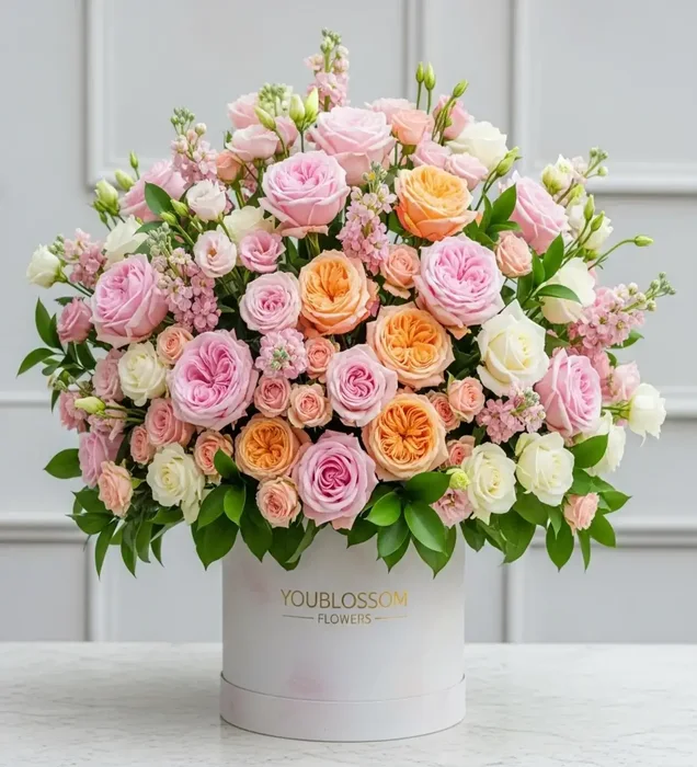 Pastel Elegance Roses: Luxury Flower Box Collection