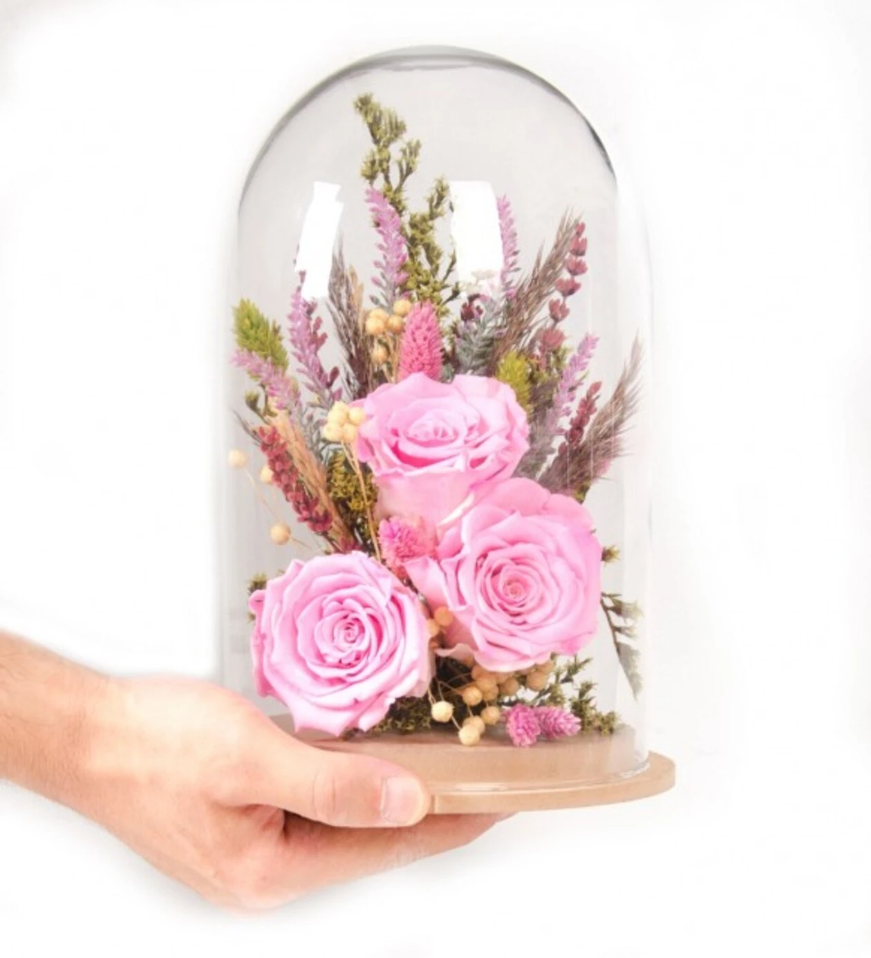 Deluxe Solmayan Pembe Gül Tasarımı